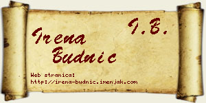 Irena Budnić vizit kartica
